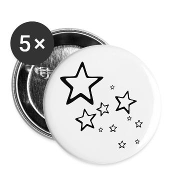 Sterne - Buttons klein 25 mm (5er Pack) - Weiß - Vorne