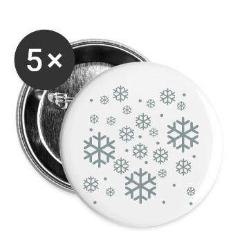 Neige - Lot de 5 petits badges (25 mm) - blanc - Devant