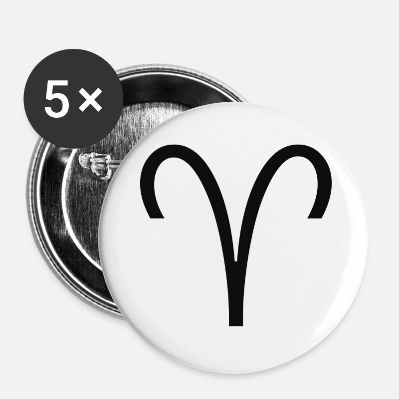 aries / widder - Buttons klein 25 mm (5er Pack) - Weiß