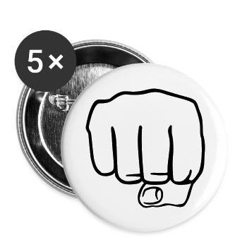 Faust | Fist | Hand - Lot de 5 petits badges (25 mm) - blanc - Devant