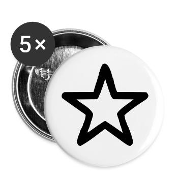 stern - Buttons klein 25 mm (5er Pack) - Weiß - Vorne