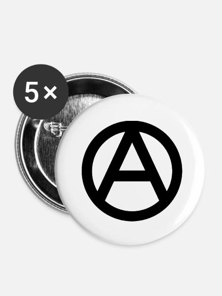 anarchie - Buttons klein 25 mm (5er Pack) - Weiß