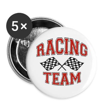 racing team - Lot de 5 petits badges (25 mm) - blanc - Devant