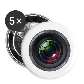 lens - Lot de 5 petits badges (25 mm) - blanc - Devant