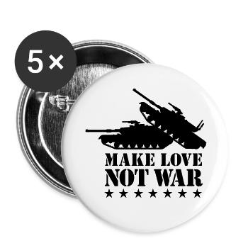 Faites l'amour pas la guerre 1Clr - Lot de 5 petits badges (25 mm) - blanc - Devant