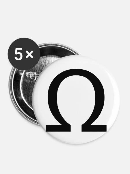 Omega - Buttons klein 25 mm (5er Pack) - Weiß