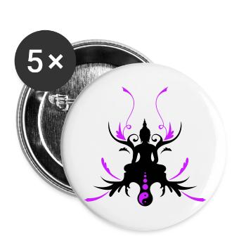 buddha_2f - Buttons klein 25 mm (5er Pack) - Weiß - Vorne