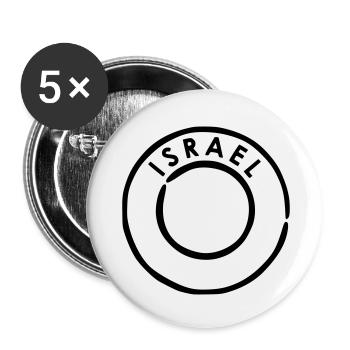 Israel - Buttons small 1''/25 mm (5-pack) - white - Front