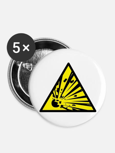 explosiv - Buttons klein 25 mm (5er Pack) - Weiß