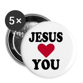 Jesus - Buttons klein 25 mm (5er Pack) - Weiß - Vorne