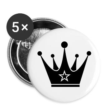 crown - Lot de 5 petits badges (25 mm) - blanc - Devant