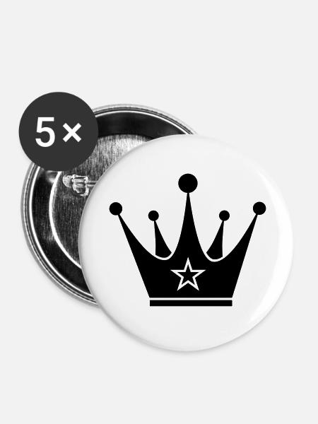 crown - Buttons klein 25 mm (5er Pack) - Weiß