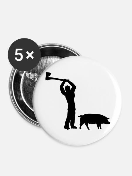 h1n1 metzger - Buttons klein 25 mm (5er Pack) - Weiß