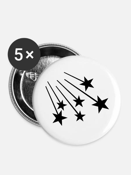 Stars - Buttons klein 25 mm (5er Pack) - Weiß