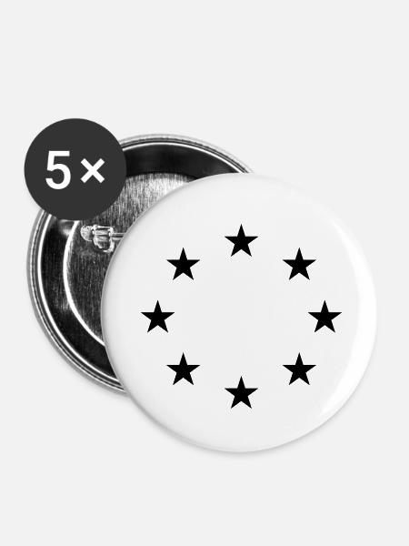 sterne - Buttons klein 25 mm (5er Pack) - Weiß