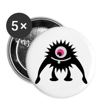little one-eyed monster - Buttons small 1''/25 mm (5-pack) - white - Front