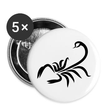 SCORPION2 - Buttons klein 25 mm (5er Pack) - Weiß - Vorne