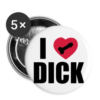 I Love Dick - Buttons klein 25 mm (5er Pack) - Weiß - Vorne