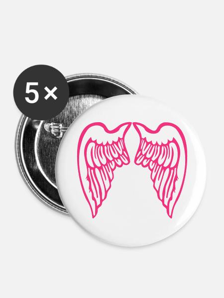 fluegel - Buttons klein 25 mm (5er Pack) - Weiß