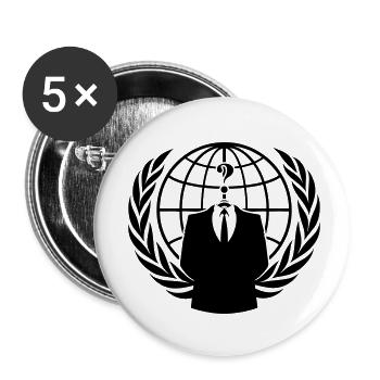 ANONYMOUS - Buttons klein 25 mm (5er Pack) - Weiß - Vorne