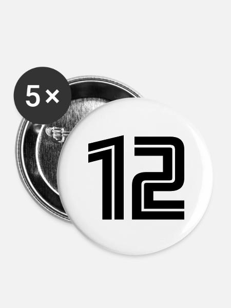 12 - Buttons klein 25 mm (5er Pack) - Weiß