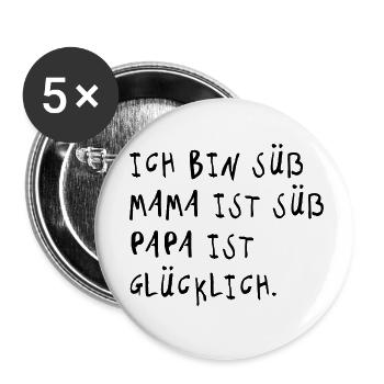 Ich bin süß (Spruch) - Buttons klein 25 mm (5er Pack) - Weiß - Vorne