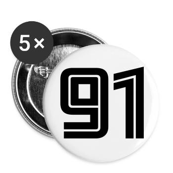 91 - Buttons klein 25 mm (5er Pack) - Weiß - Vorne