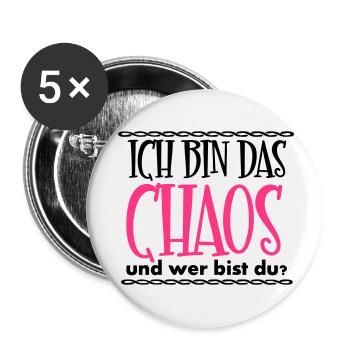 Ich bin das Chaos Geschenk - Buttons klein 25 mm (5er Pack) - Weiß - Vorne