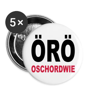 ÖRÖ - Glück auf französisch - Buttons klein 25 mm (5er Pack) - Weiß - Vorne