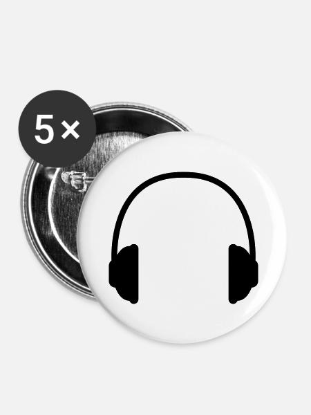 kopfhoerer - Buttons klein 25 mm (5er Pack) - Weiß
