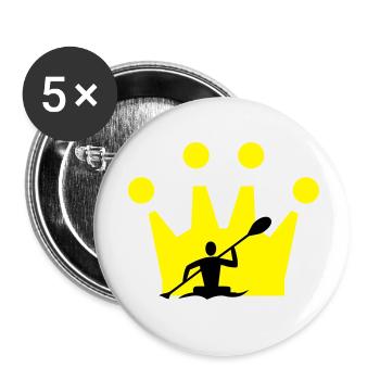 Couronne de canoë - Lot de 5 petits badges (25 mm) - blanc - Devant