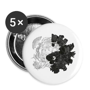 New Yin Old Yang - Buttons klein 25 mm (5er Pack) - Weiß - Vorne