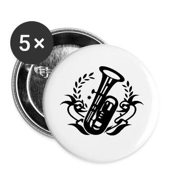 Tuba wind instrument for marching band - Buttons small 1''/25 mm (5-pack) - white - Front