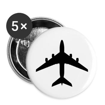 airplane - Buttons klein 25 mm (5er Pack) - Weiß - Vorne