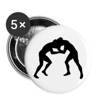wrestling sport - Buttons klein 25 mm (5er Pack) - Weiß - Vorne