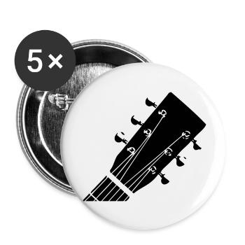 Guitar Head - Buttons klein 25 mm (5er Pack) - Weiß - Vorne