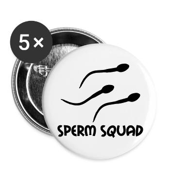 sperm squad - Lot de 5 petits badges (25 mm) - blanc - Devant