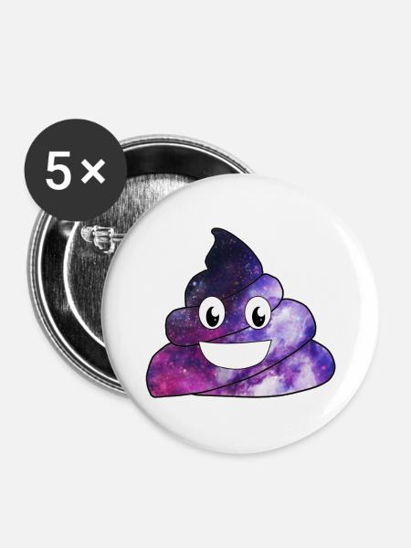 Kacke Shit - Buttons klein 25 mm (5er Pack) - Weiß