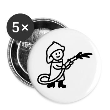 Feuerwehrmann - line - Buttons klein 25 mm (5er Pack) - Weiß - Vorne