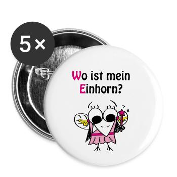 Feen-Rabe - Buttons klein 25 mm (5er Pack) - Weiß - Vorne