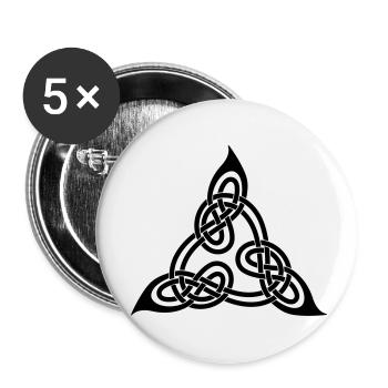 Keltische Knoten - Buttons klein 25 mm (5er Pack) - Weiß - Vorne