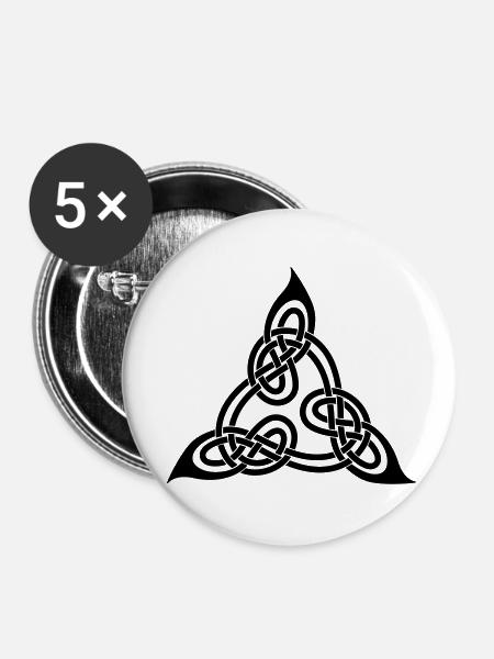 Celtic knot - Buttons small 1''/25 mm (5-pack) - white