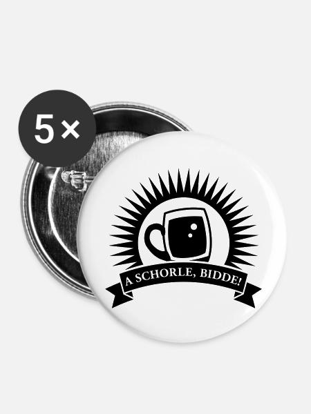 Schorle - Buttons klein 25 mm (5er Pack) - Weiß