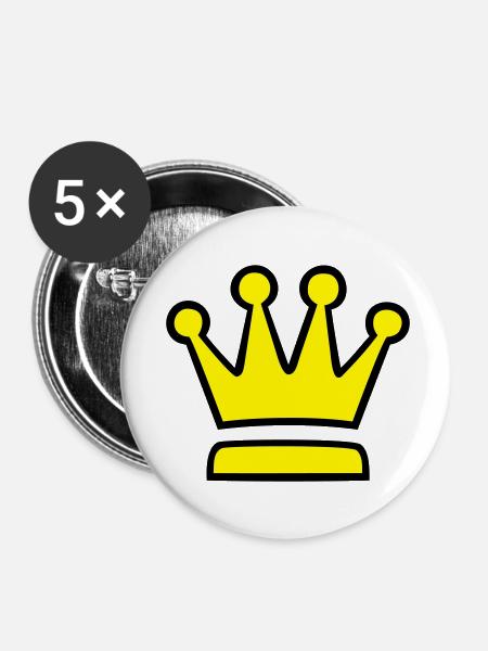 Krone (crown) 04.1 - Buttons klein 25 mm (5er Pack) - Weiß