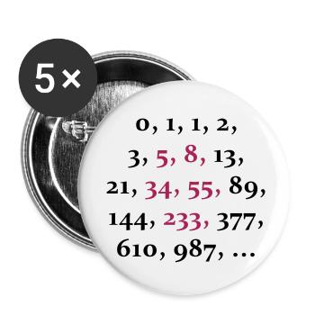fibonacci sequence (2c) - Lot de 5 petits badges (25 mm) - blanc - Devant