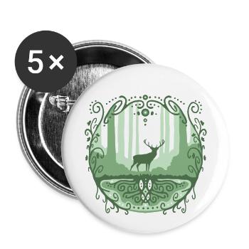 Deer in the forest 2 - Buttons small 1''/25 mm (5-pack) - white - Front