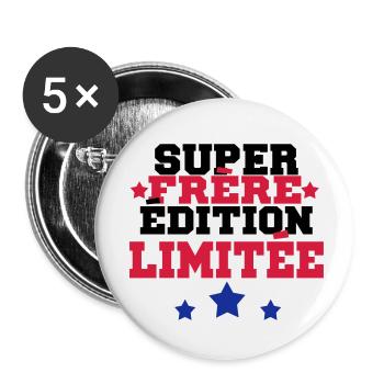 super frère édition limit - Lot de 5 petits badges (25 mm) - blanc - Devant