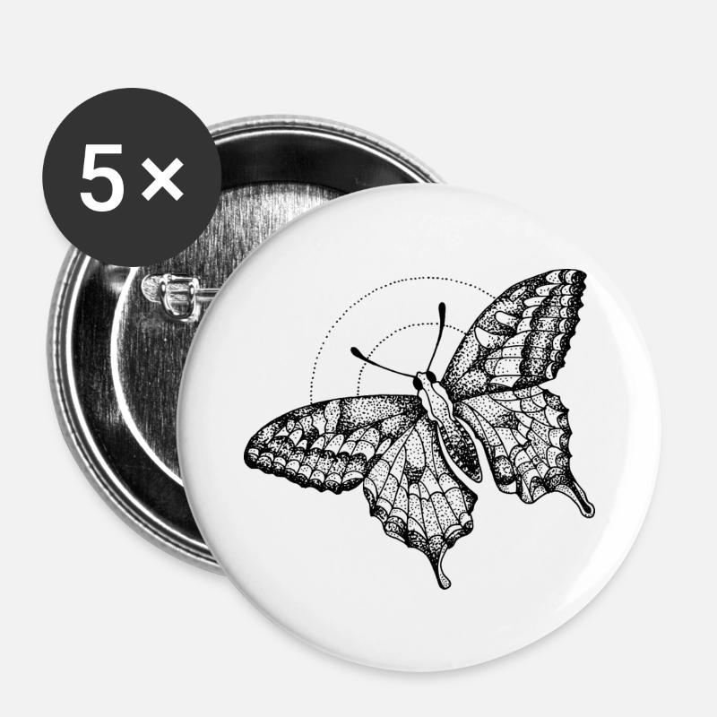 Moth - Buttons small 1''/25 mm (5-pack) - white