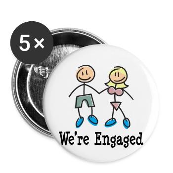 Wir sind verlobt - Buttons klein 25 mm (5er Pack) - Weiß - Vorne
