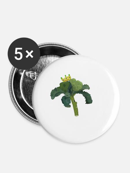 Kohlkönig - Buttons klein 25 mm (5er Pack) - Weiß